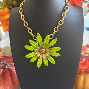 Brooch Pendant Vintage Sara Coventry Enamel Lime Green Pin Pendant